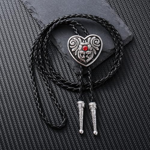 Image of Bolo Tie for Men Women Western Cowboy Bolo Tie Heart Necktie Cowboy Carter Fan
