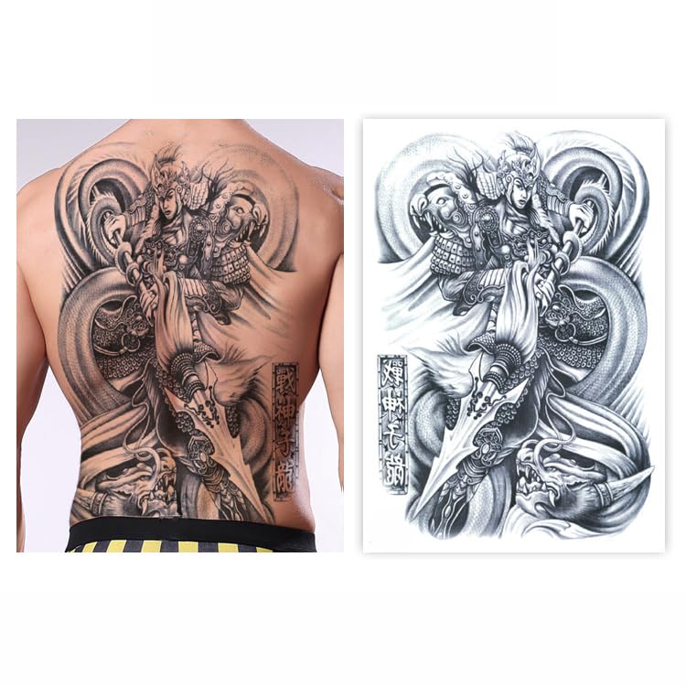 Miniatura 5 de Pegatinas temporales de tatuaje para mujeres y hombres adultos grandes tatuajes falsos aptos cuerpo brazo pierna decoración animal tatuaje adhesivo