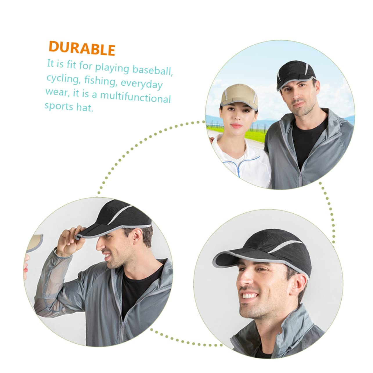 Gorra De Beisbol Sombreros Gorra De Tenis Gorras De Beisbol para Hombre Encabezamiento Sombrero Liso Sol Mujer Corriendo Sombrero Gorras Deportivas para Hombre Visera Nylon Black