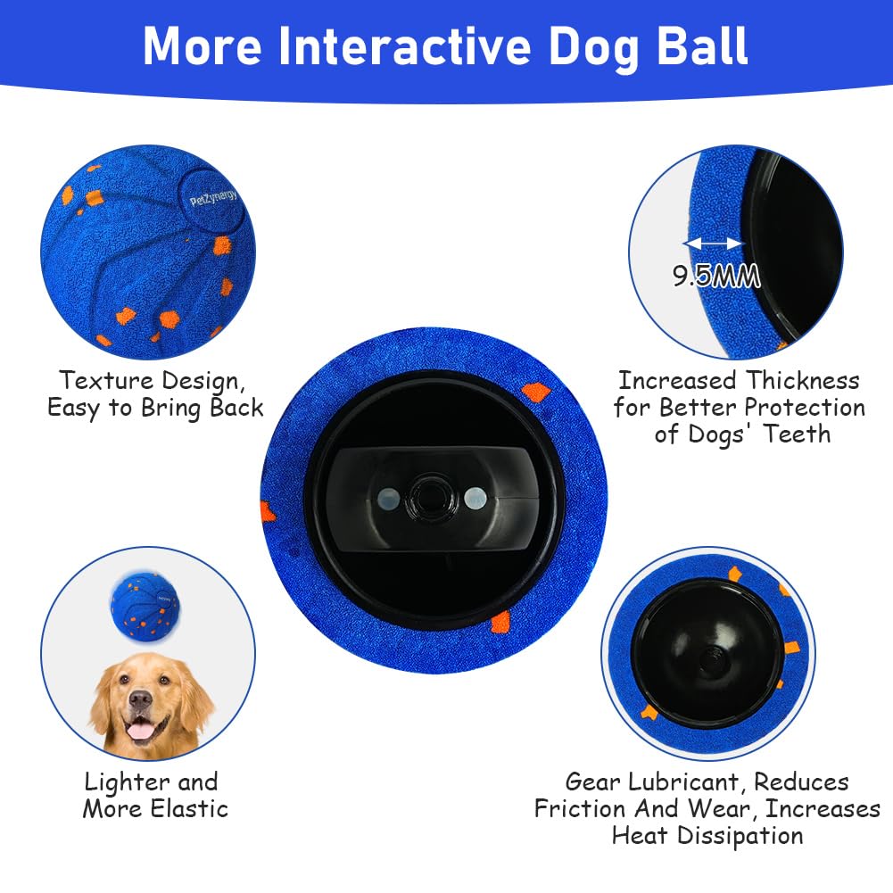 HOTUT Pelota de Juguete Inteligente Recargable por USB, Bola de Auto Rodante para Perros, Smart Jumping Ball para Perros, Pelota Interactiva Perro para Cachorros, Pequeños y Medianos