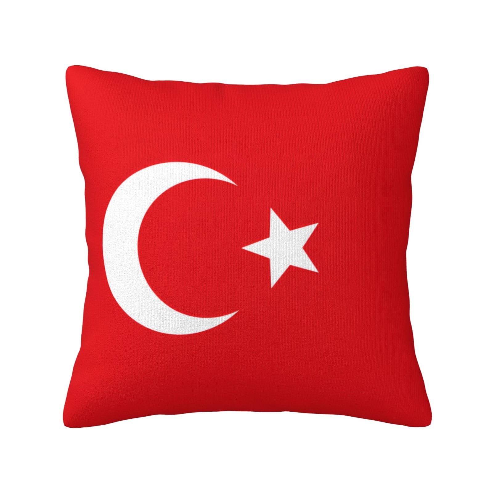 Flag of Turkey Print Decorative Throw Pillow Covers for Sofa, Outdoor and World Cup Celebrations