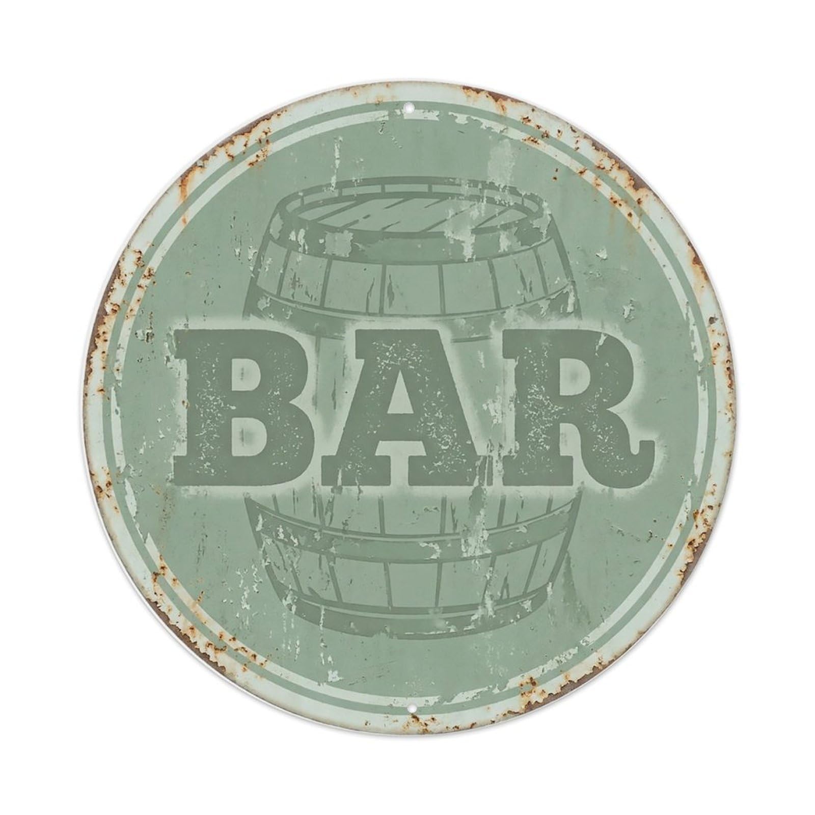 Vintage Beer BAR Sage Green Retro for Pub Metal Tin Sign