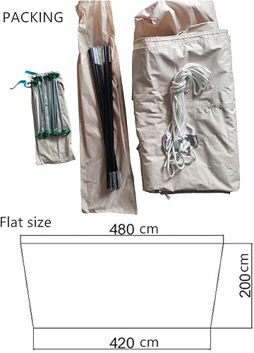 Miniatura 7 de DANCHEL OUTDOOR Toldo impermeable para porche con estacas extralargas de 16 pulgadas para camping, kit de glamping familiar