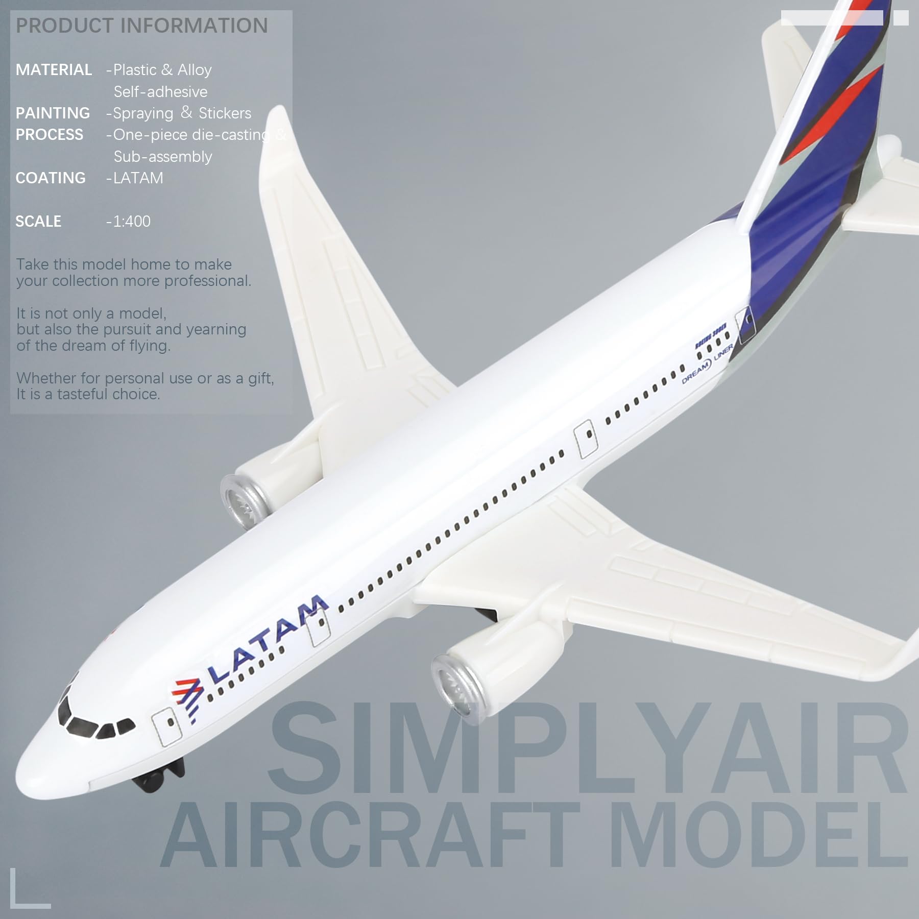 SimplyAir Kits de modelo de avião LATAM 1/400 de plástico para