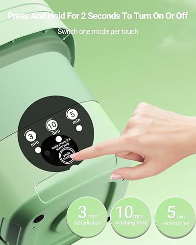 Miniatura 4 de Lavadora portátil, mini lavadora plegable de gran capacidad mejorada de 11 litros, pequeña lavadora para apartamentos, viajes, lavandería, camping,