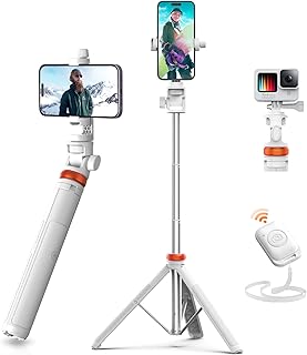 EUCOS 62" Tripod for iPhone, Newest Selfie Stick Tripod with Remote&Lightweight Phone Tripod, Solidest Portable Cell Phone Tripod for iPhone 14/13/12 Pro Max/Samsung/GoPro