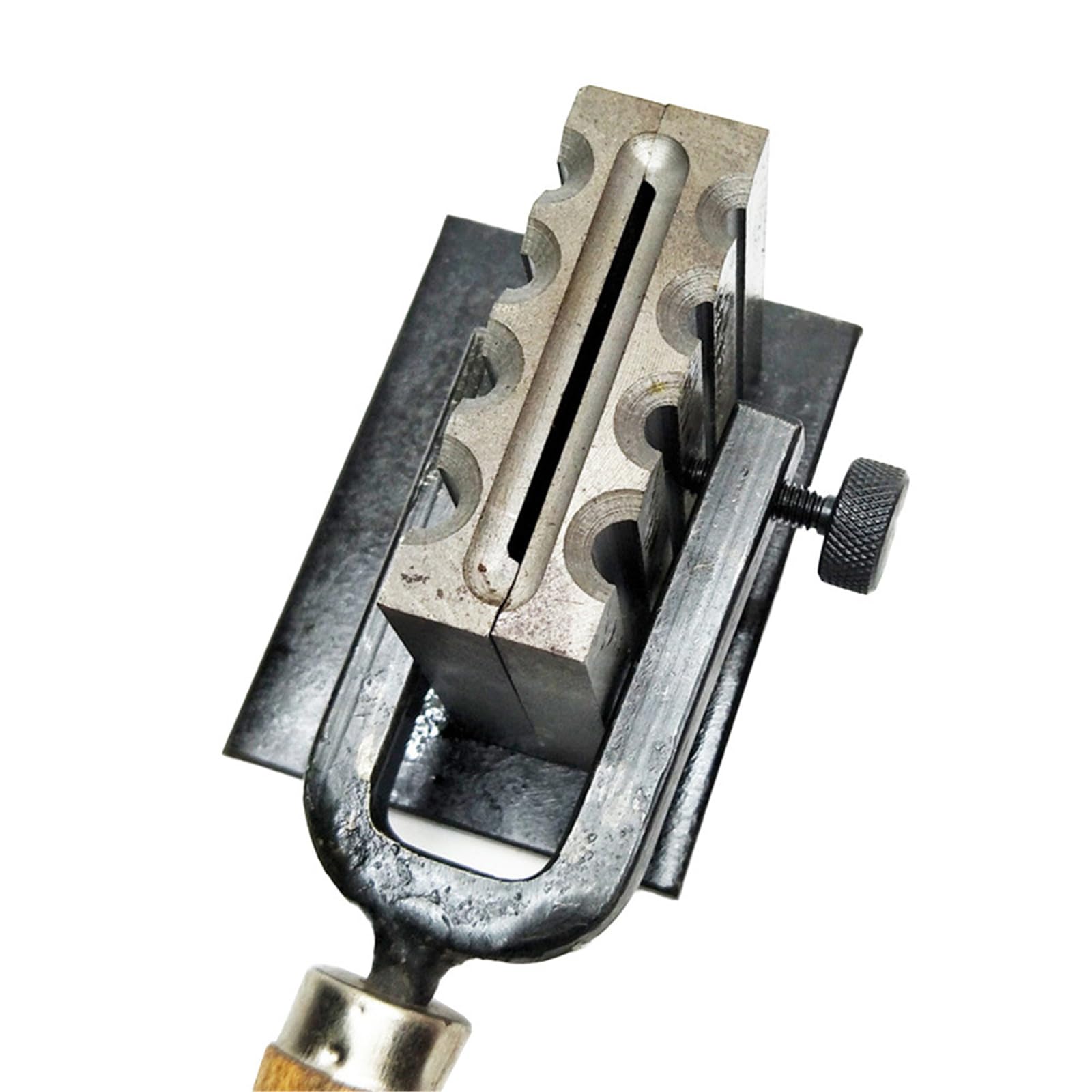 Molde de fundición de metal conductor de calor para fabricación de joyas de oro y plata, herramienta profesional de metal con anillos de agarre de madera