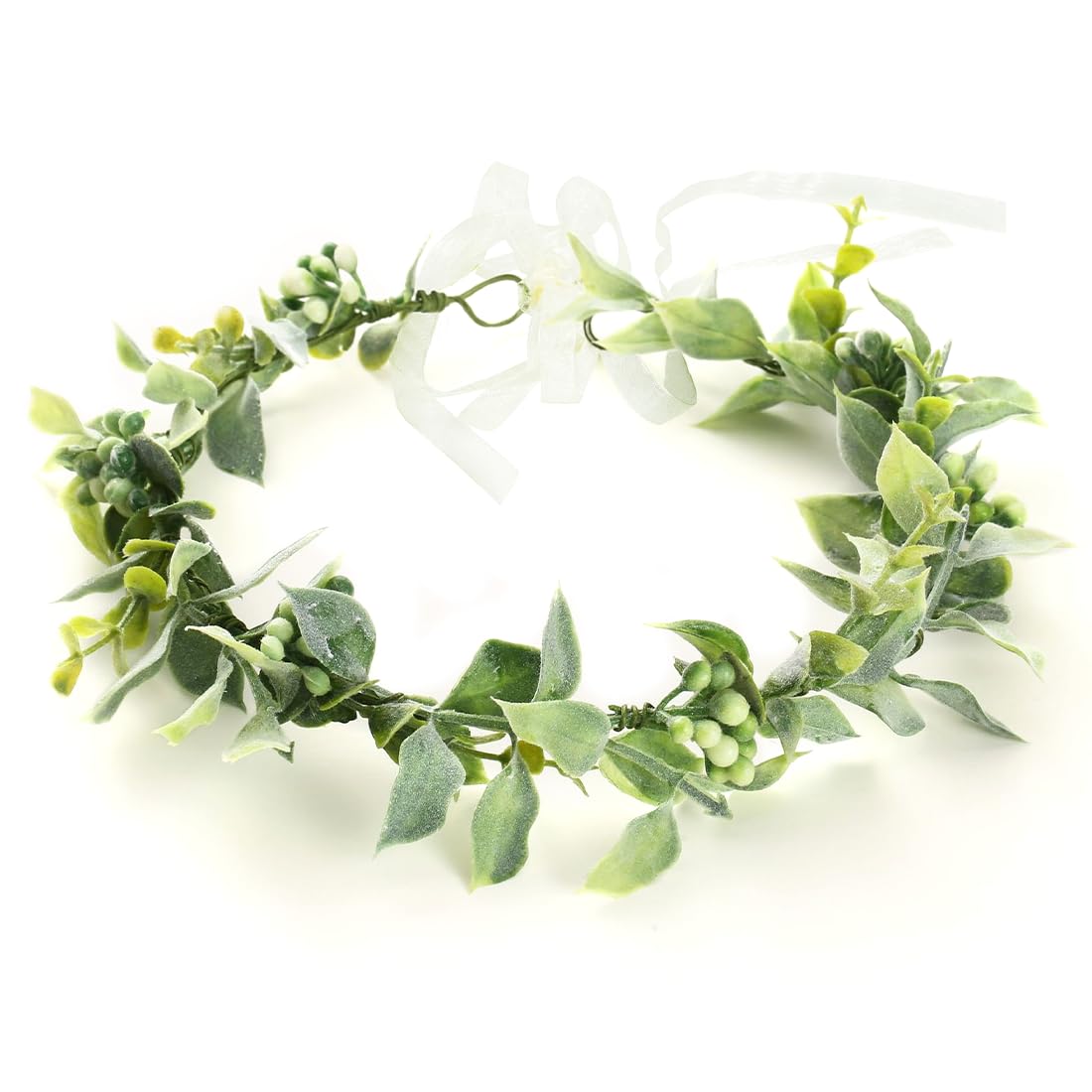 Diadema Flores, Tocados de Boda, Adorno Pelo Novia, Corona Flores de Hojas Artificiales como Accesorios Pelo de Mujer para Boda, Despedida de Soltera, Cumpleaños, Fiesta en la Playa, Comunión