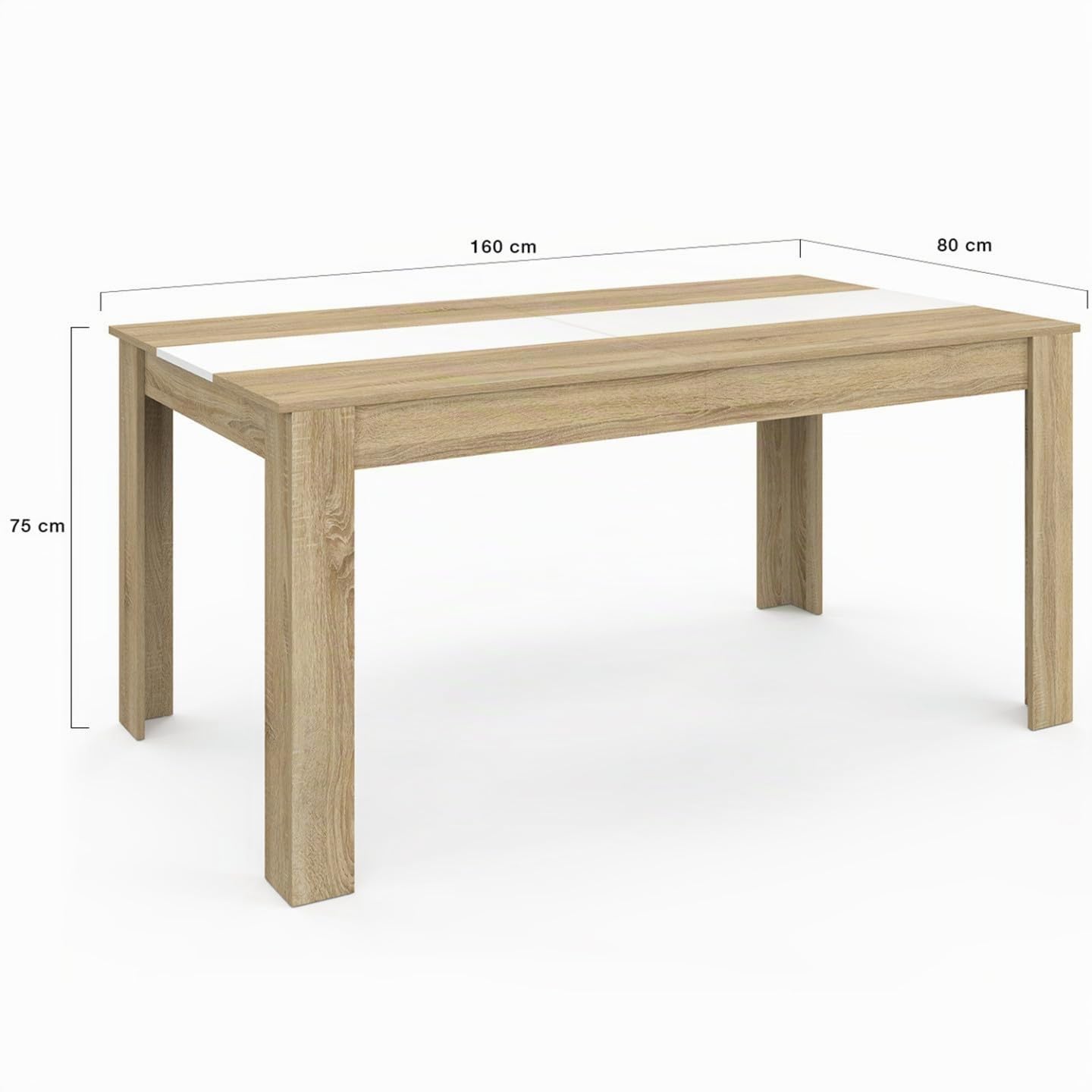 IDMarket - Table à Manger Rectangle Georgia 8 Personnes 160 x 80 cm