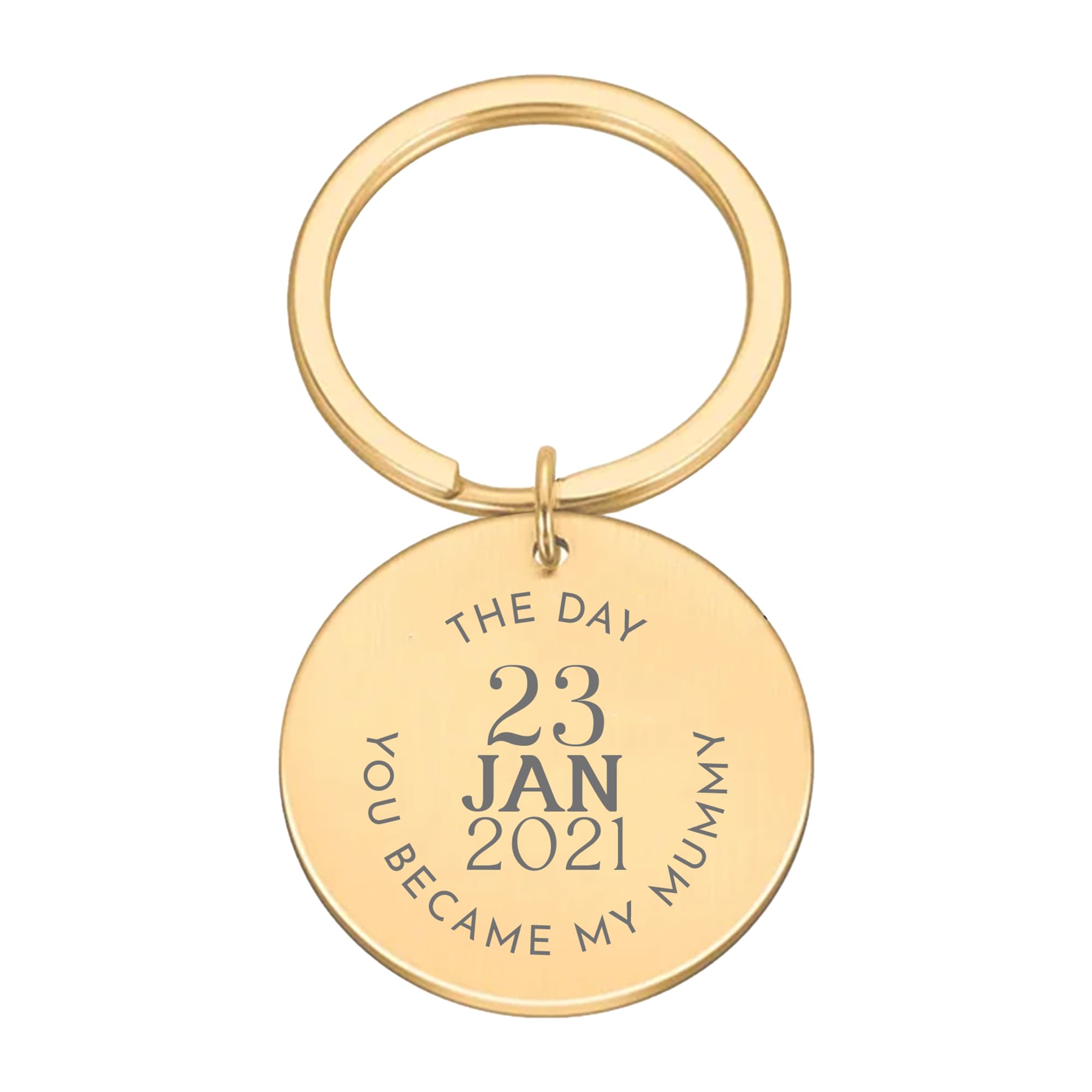 Print Maniacs Keyring Keychain Mothers Day Christmas Birthday Keepsake Novelty Jewelry Gift For Her Wife Mum Mummy Stepmom (Large - 3cm, Gold)