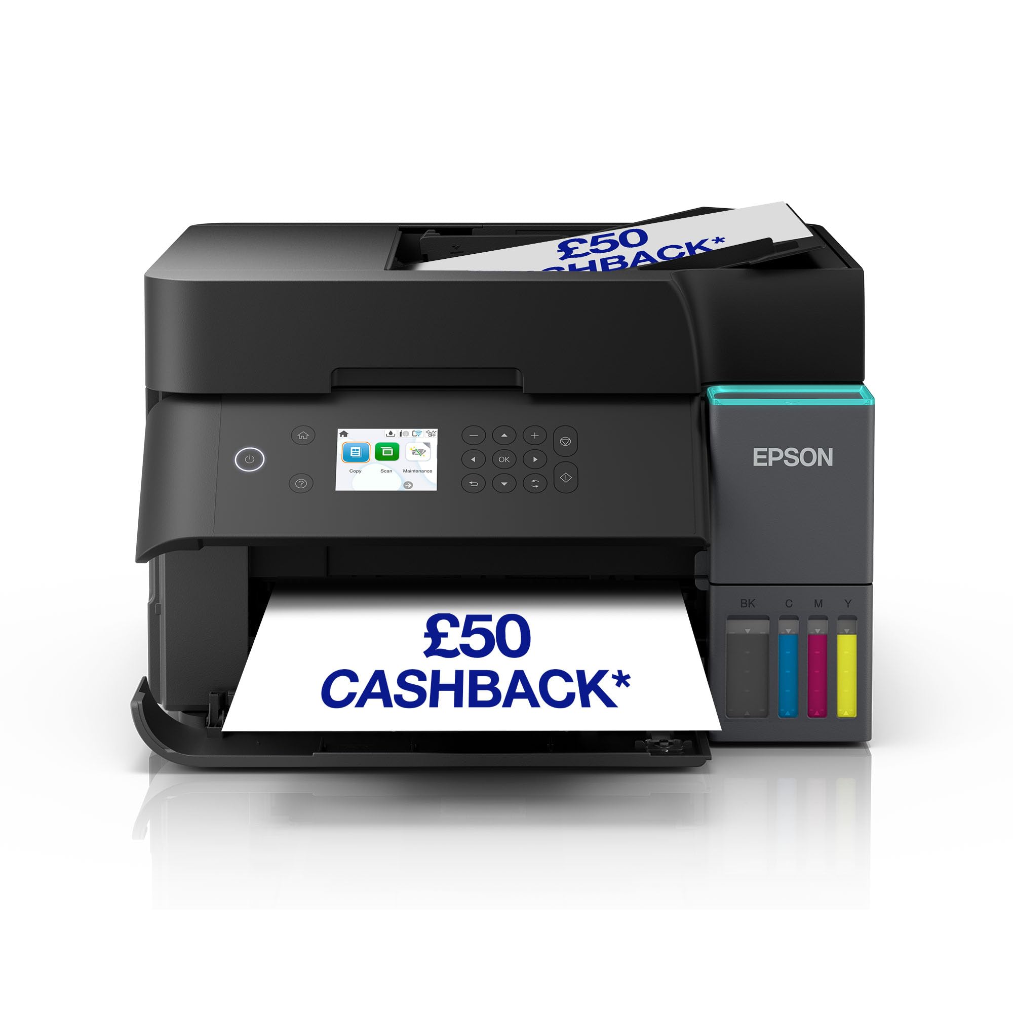 Epson EcoTank ET-3950 Ink Tank Printer | Home Office Use | Wireless | A4 | Duplex Print, Copy, Scan | 6.1cm LCD Screen | 30-Page ADF | Includes up to 3 Years of Ink