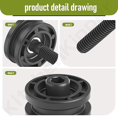 Miniatura 3 de KitchenKipper 305784005 305784001 - Ensamblaje de rodillo de sierra para azulejos compatible con Ridgid DT180EVO, se adapta a modelos de sierra de