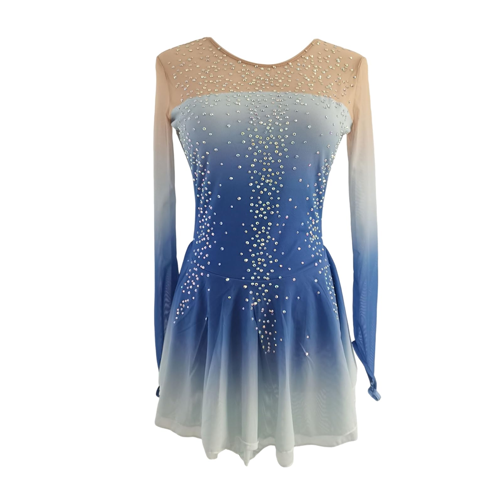 LIUHUO Robe de Patinage Artistique pour Fille - Compétition - Performance - pour Enfants et Adultes - 8 Couleurs dégradées