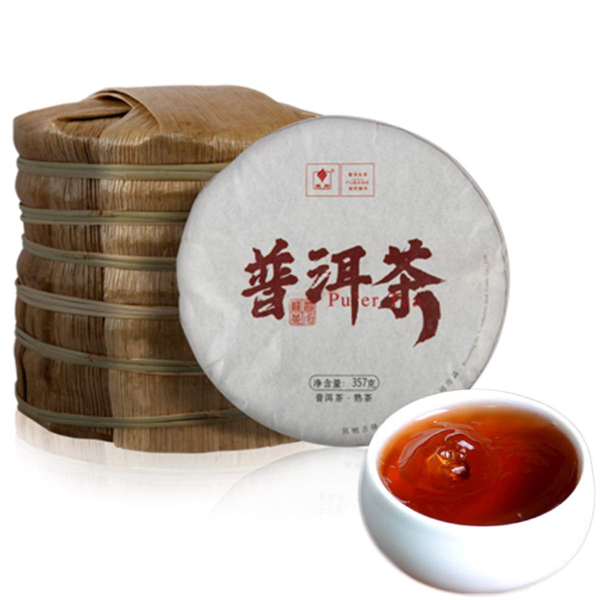 Großer Original Pu-Erh Tee 357g Gekochter Teekuchen Gereifter Tee shu Pu-Erh Schwarzer Tee