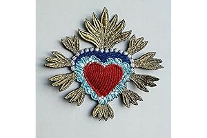 Sacred Heart Milagro Embroidered Patch - Premium Quality Embroidery, Vibrant Color Patch...