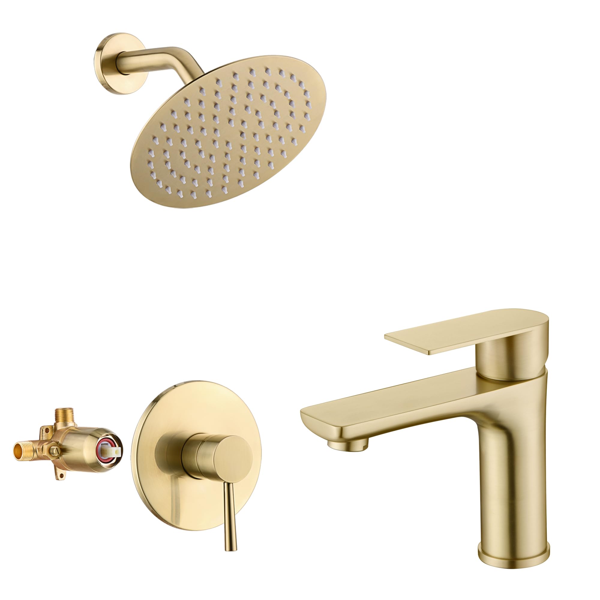 Nfusrxmbk Shower Faucet S3221bgi-B + Bathroom Sink Faucet S1425-Bg