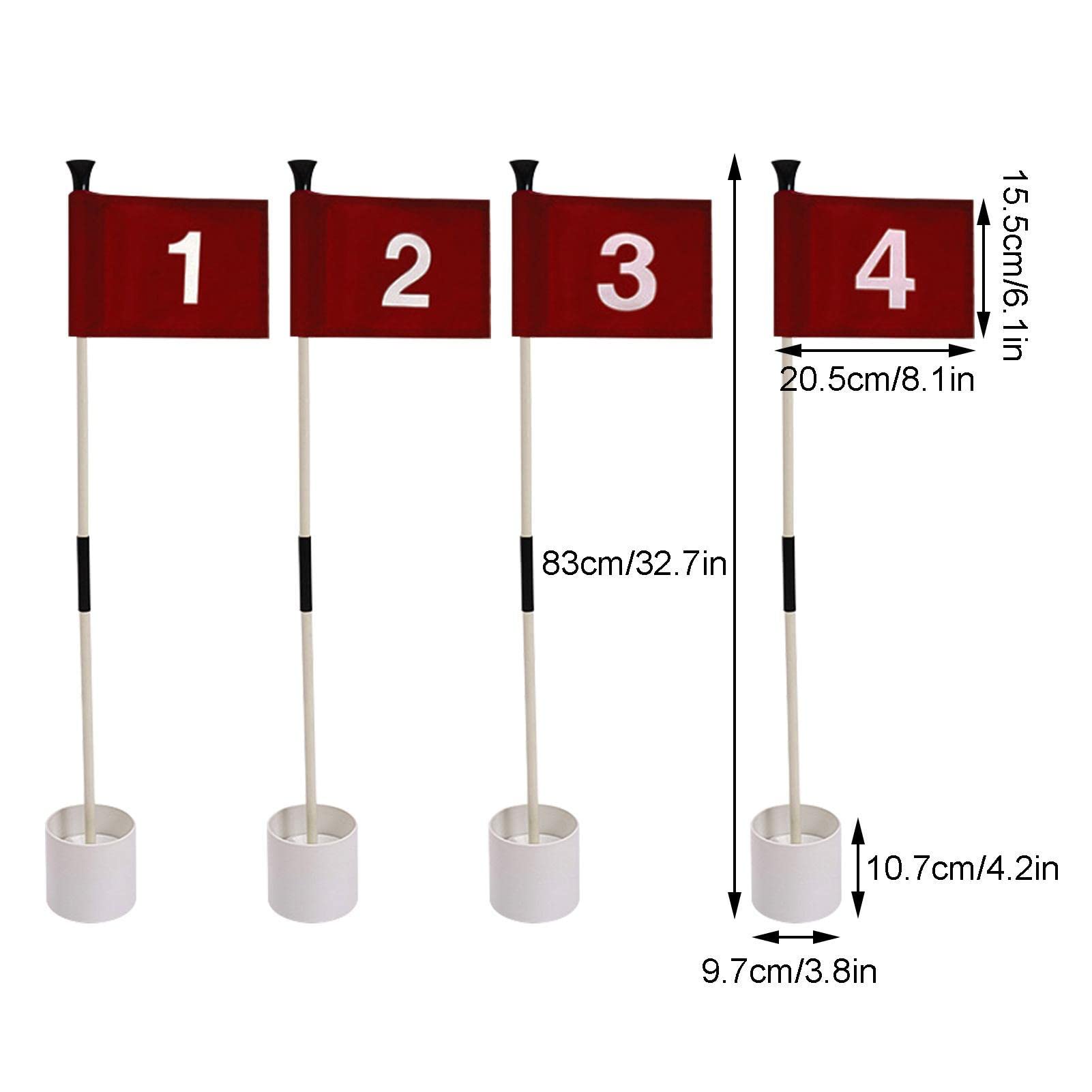 Raxove Golfflaggenstab, Übungsflaggen für den Hof, Golf-Pin-Flaggen-Set für Driving Range Hinterhof, tragbares 2-teiliges Design