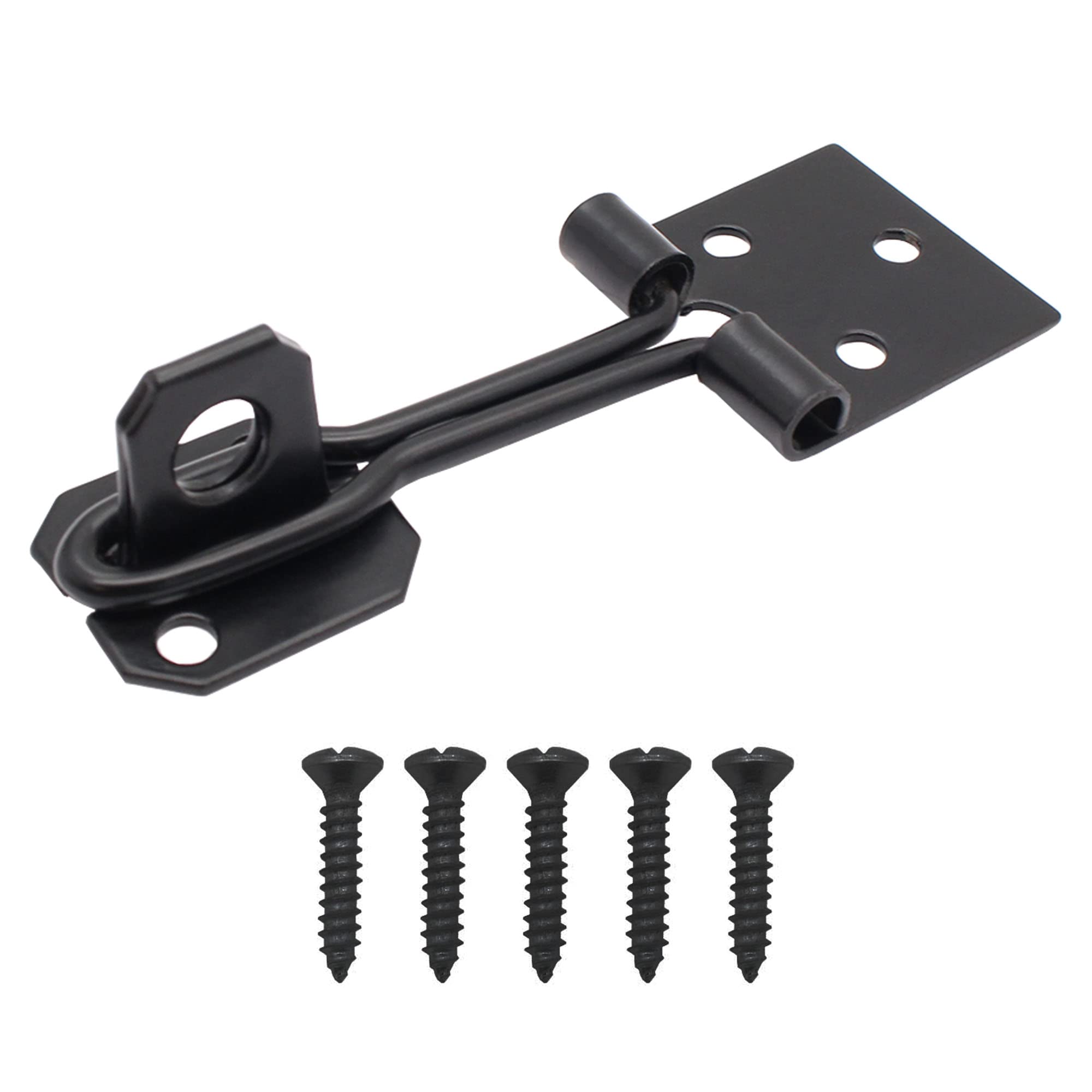 Eai Black Wire Pattern Hasp & Staple | 4 Inch / 100Mm | Anti Rust And Corrosion | Matt