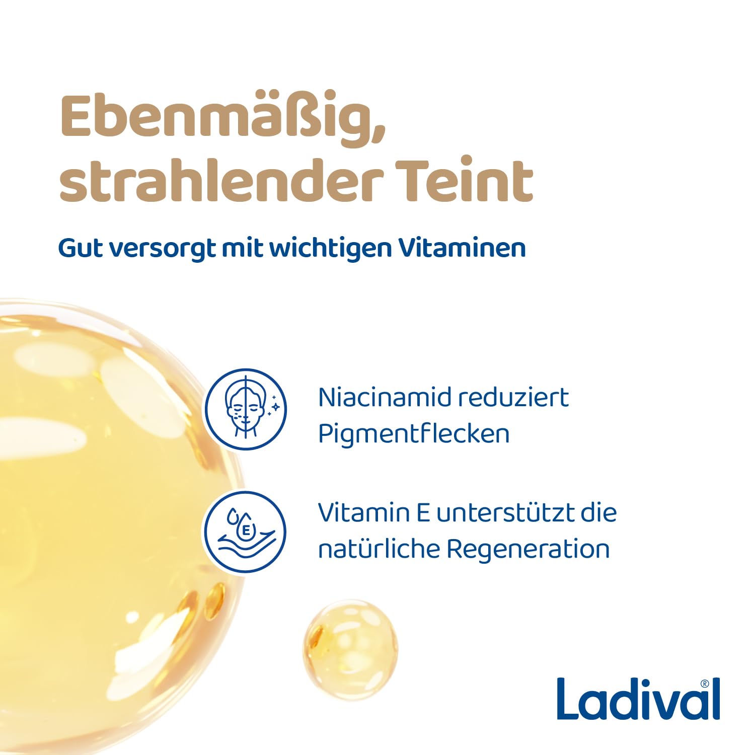 Ladival Anti-Pigmentflecken Sonnenschutz-Creme Gesicht LSF 50+: Sonnencreme beugt Pigmentflecken vor mit Niacinamid & Vitamin E, mit 4-fach Zellschutz, 50ml