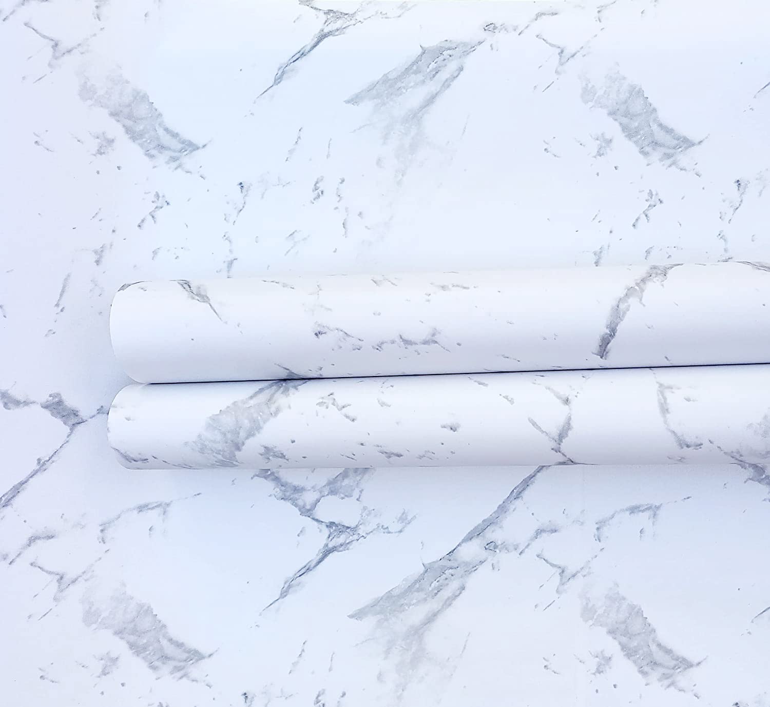 ELTON DIY Wall Paper/Wall Sticker Self Adhesive Highlighter Elegant Living Room Bed Room Decoration Interior Exterior Easily Removable Furniture Make Over White Marble (45x500cm, Set of 3)