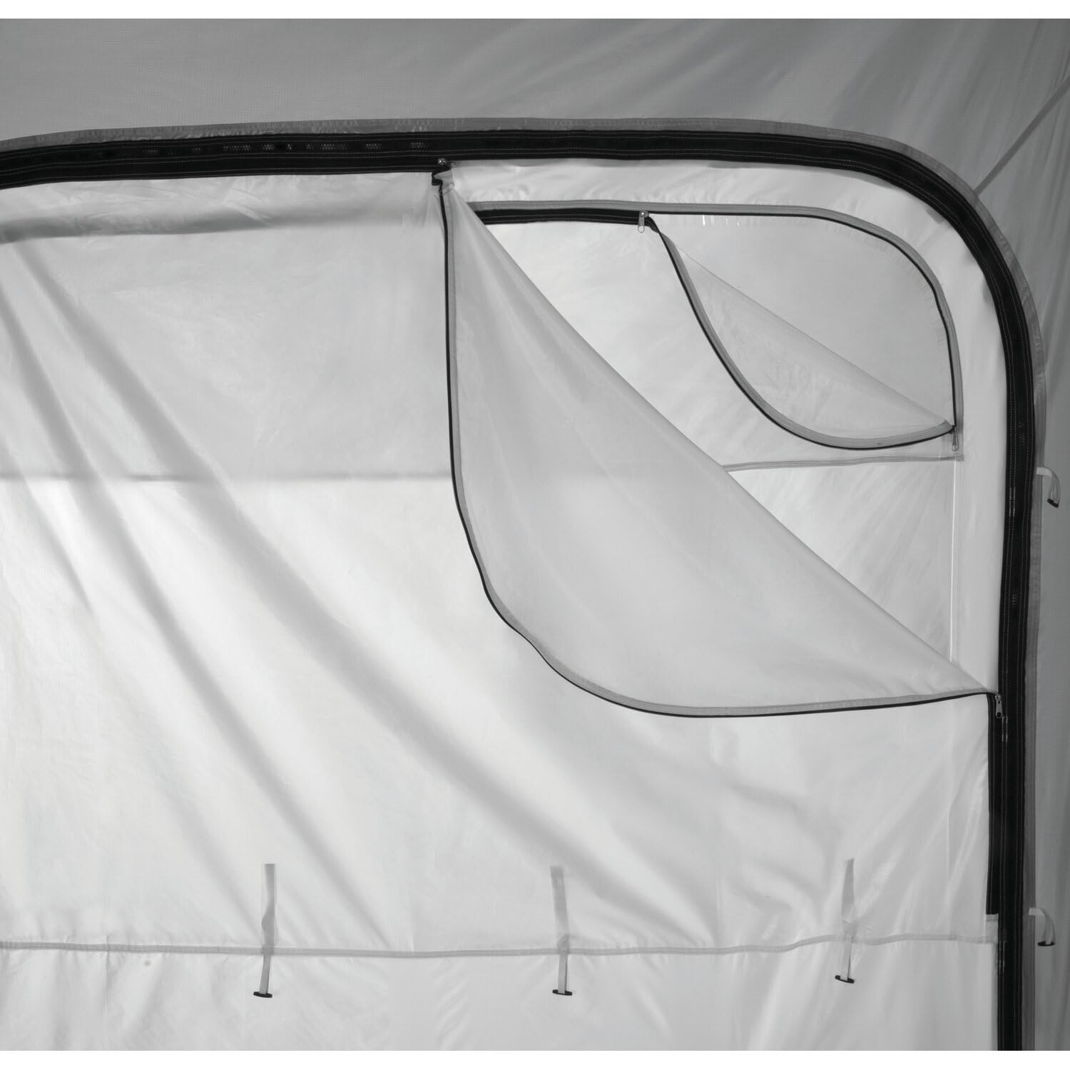 thule zelt quickfit Markisenzelt M Anbauhöhe 225-244cm Wohnwagen Vorzelt Länge 350cm Markisenwand Caravan Auto & Motorrad Cube Stereo Hybrid 160 HPA Farbe:linnen RFR Gefederte Sattelstütze (80