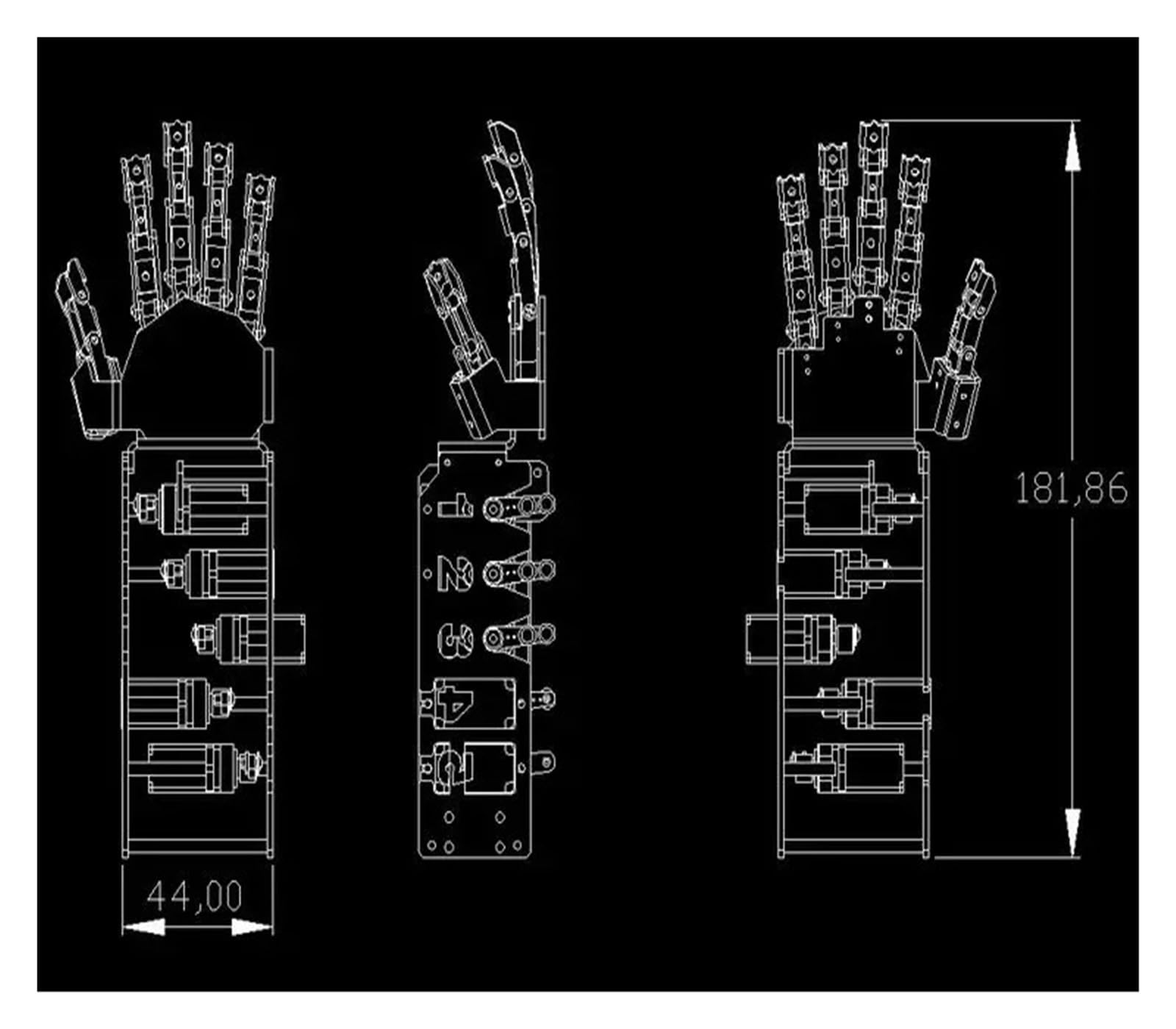 5 Gradi di libertà di Movimento, Palma in Metallo, Robot umanoide con Dito Meccanico bionico, Piccolo manipolatore servo a 5 Assi, Pinza Artiglio Fai da Te Robot Giocattolo(1 Pair Hand)