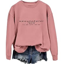 Women's Mammography Technologist Sweatshirt Radiology Nurse Shirt Long Sleeve Fall Lightweight Pullovers Crewneck