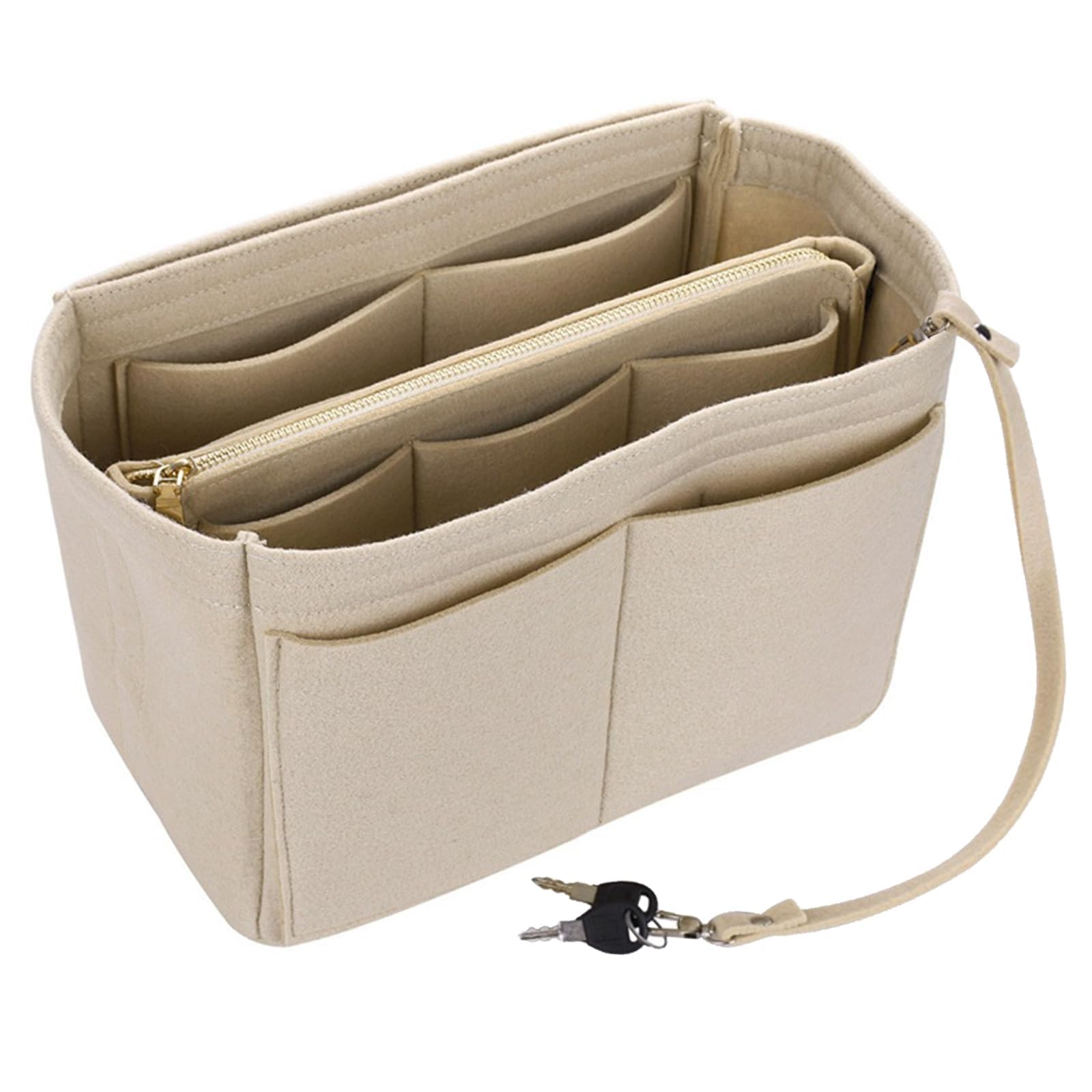 Organisateur de sac en feutre pour tote bag avec plusieurs poches et insert léger de sac à main