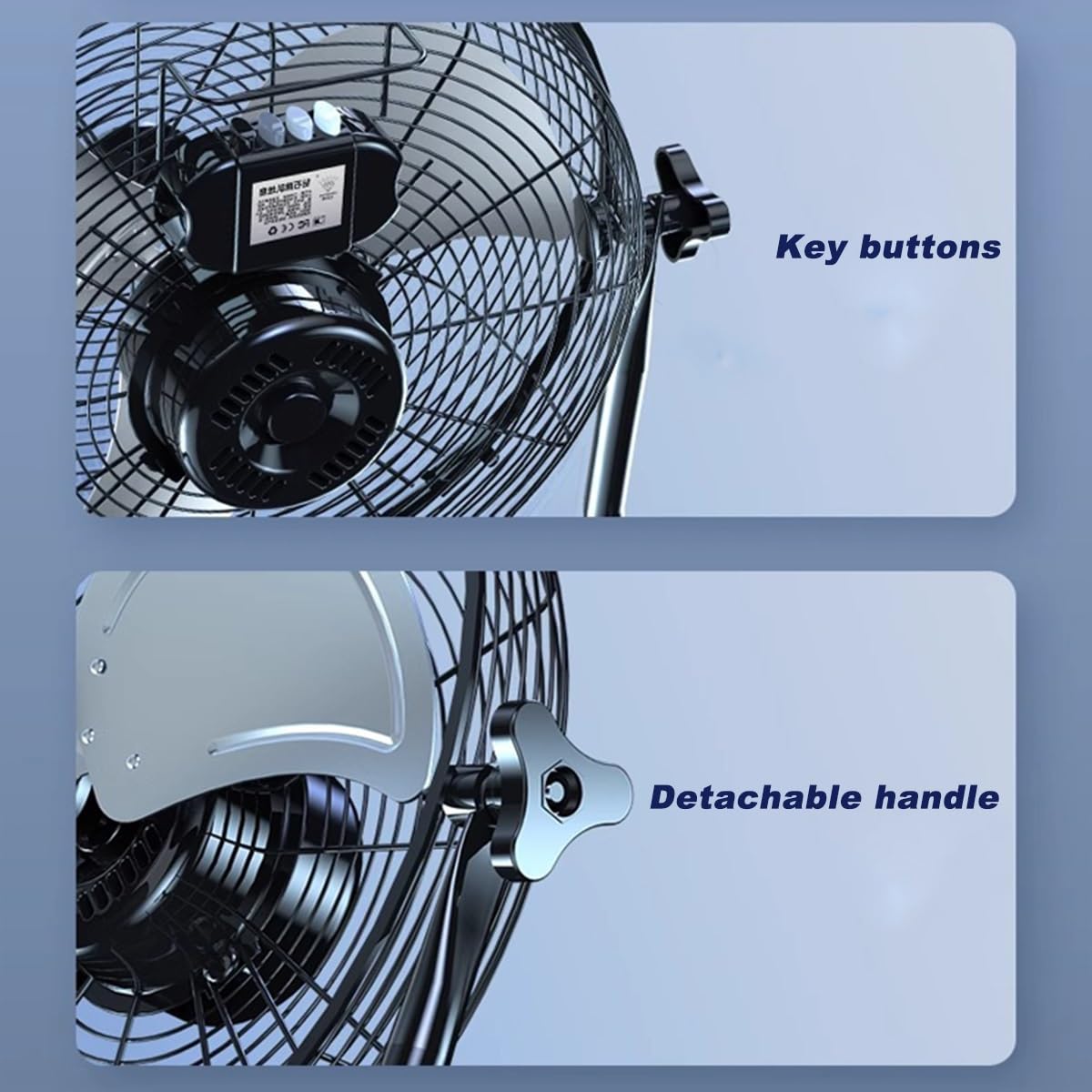 Ventilatore da pavimento industriale ad alta velocità da 18/20 pollici, ventilatore a piedistallo in metallo resistente a 4 velocità, regolazione del passaggio di 150 gradi, ventola di raffreddamento