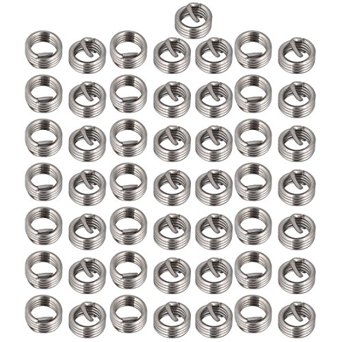 sourcingmap M3x0.5mmx3mm 304 Stainless Steel Helical Coil Wire Thread Insert 50pcs