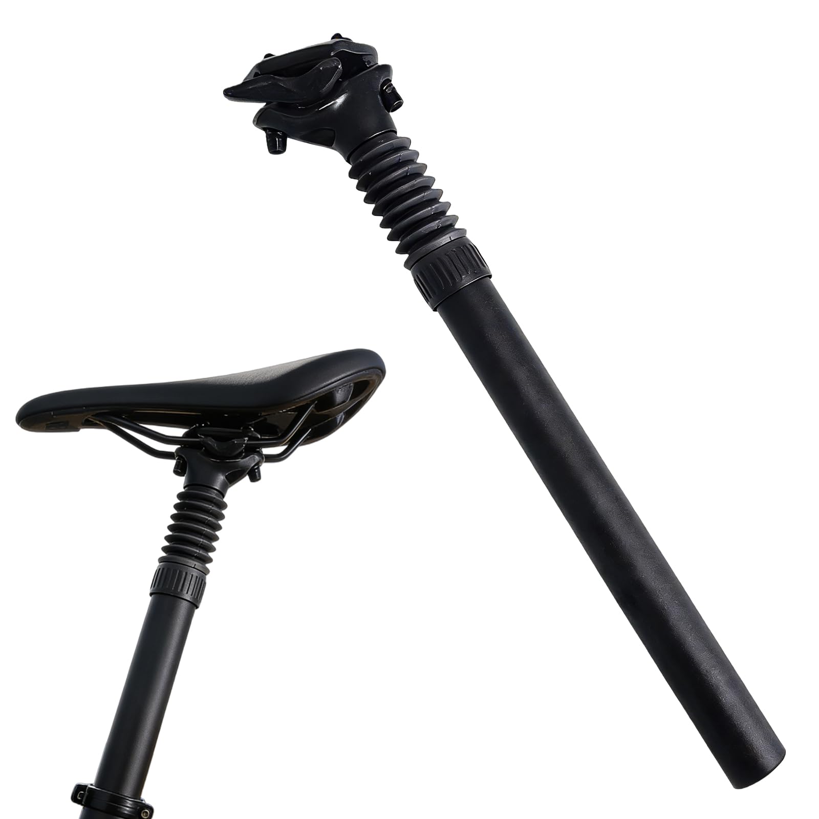 Attacco Reggisella Ammortizzato: Reggisella per Bicicletta a Sospensione, In Alluminio, Corsa Di 55mm, Montaggio Facile E Veloce, Reggisella per Bici Da 27.2 mm per MTB Bici Da Strada BMX