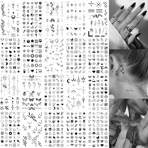630 PCS Finger Temporary Tattoo Adult, Fake Tattoos for Women, Realistic Small Tiny Mini Hand...
