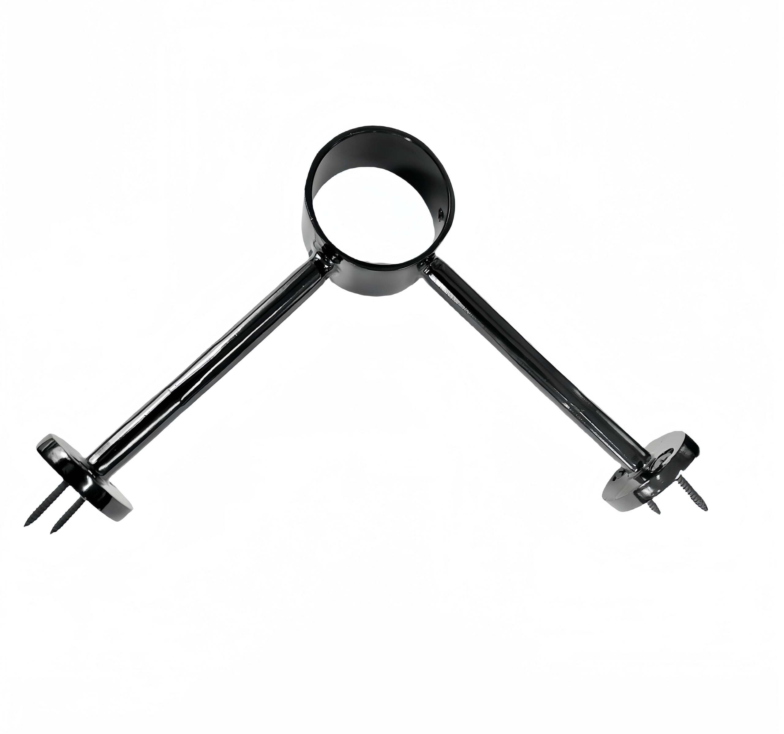 Barra de acero inoxidable para fijar muebles al suelo con base vertical de 50,8 mm negra