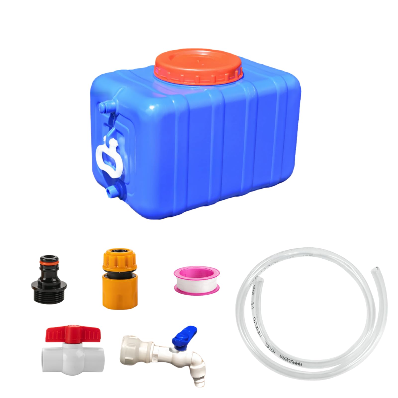Kunyos Blue 25L Portable Water Tank – 6.6 Gallon Campervan Water Tank With Spigot, Food-Grade Plastic Water Container Camping, Fresh/Dirty Water Storage Tank For Uk Outdoor, Garden (, 25L)