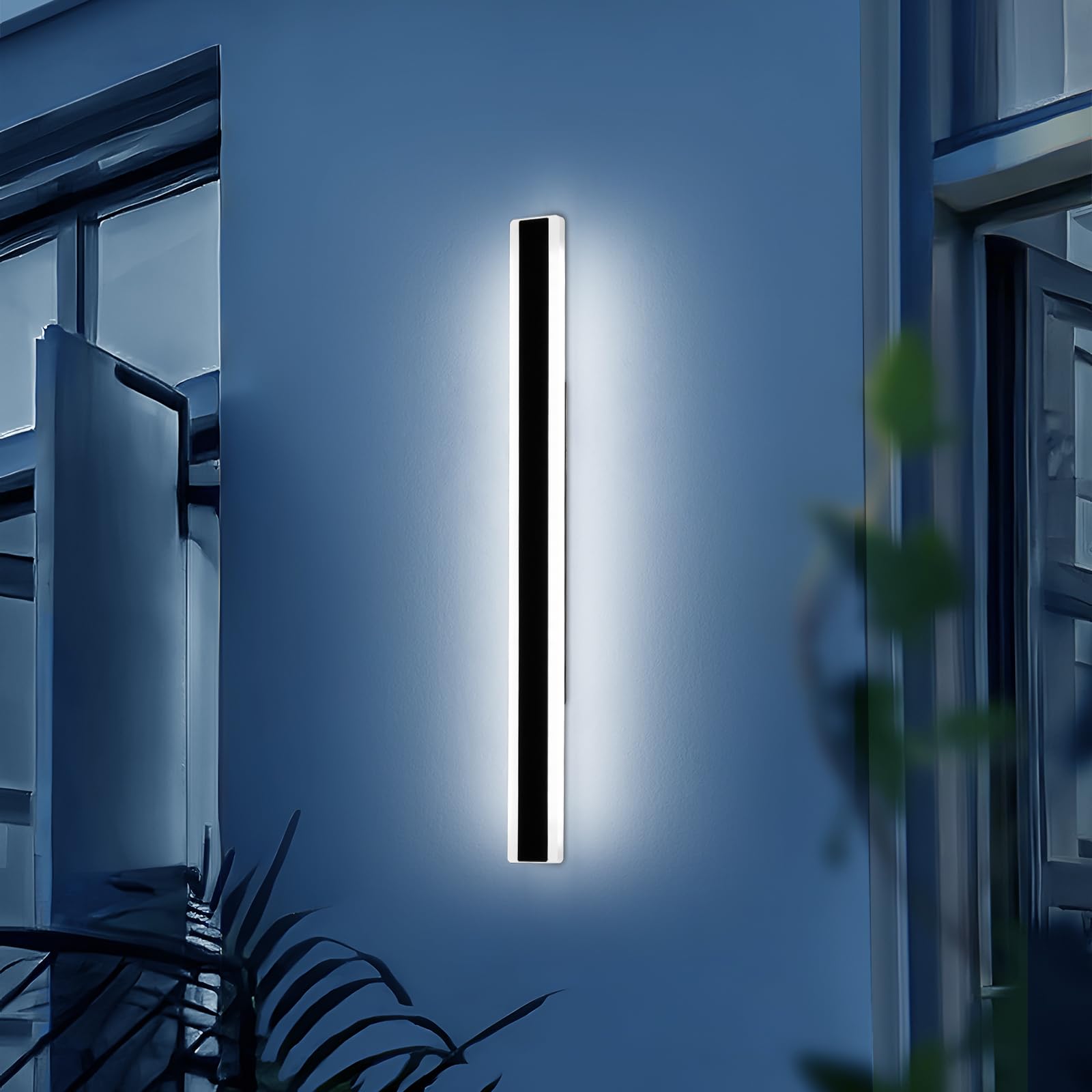 Modern LED Aluminium 120cm Wall Light, Outdoor 6500k Cool White With Acrylic Porch Design, IP65 Waterproof for Garden Balcony