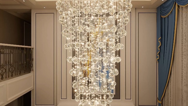 98'' Modern Crystal Chandelier for Entryway Raindrop Chandeliers