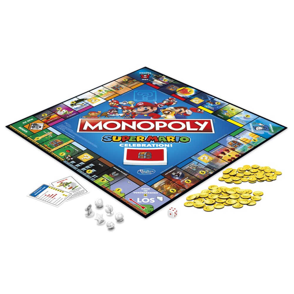 Monopoly Super Mario Celebration E9517100 - Gioco da tavolo per i fan di Super Mario dagli 8 anni in su, con effetti sonori del videogioco, multi, standard - Lingua ‎Tedesco