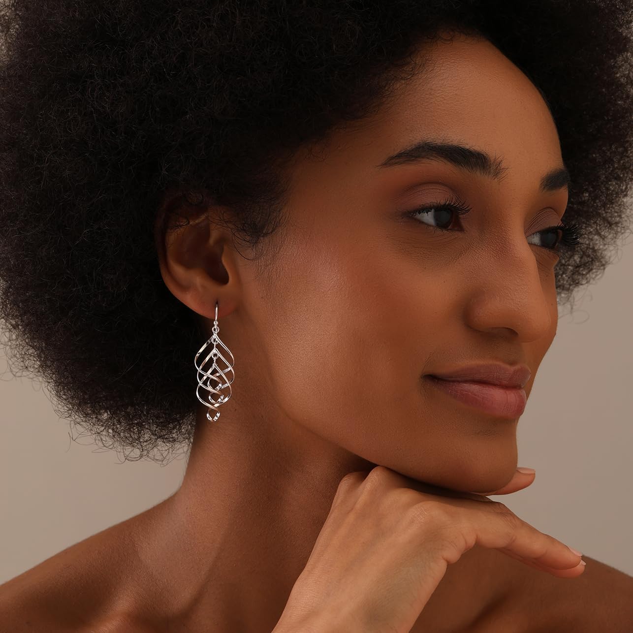 Charmsy 925 Sterling Silver Infinity Knot Twist French Wire Drop Dangle Earrings for Women - Image 2