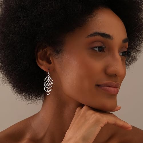 Miniatura 2 de Charmsy - Aretes colgantes con nudo infinito, plata de ley 925 para mujeres y adolescentes