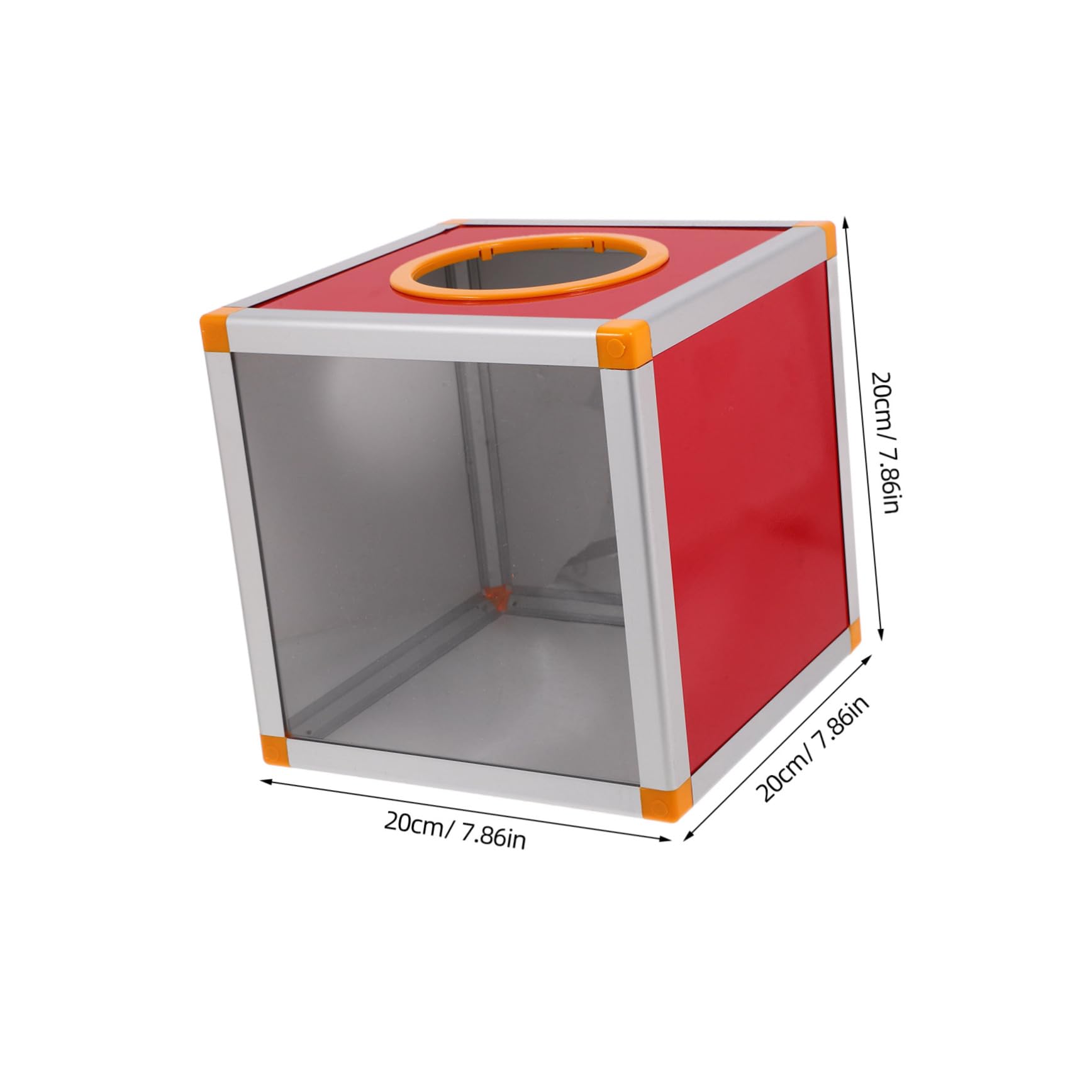 NUOBESTY Roter Kasten aus Aluminiumlegierung und MDF mit Großem Innenraum Multifunktionale Party Spielkiste Vorschlags- und Spendenbox für Sammelaktionen mit 8 Schrauben