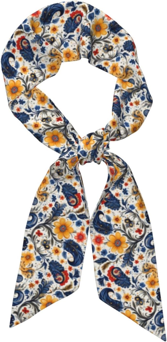 Colorful Bohemian Flowers Multifunctional Fashion Scarf, Soft/Silky and Breathable Hairband