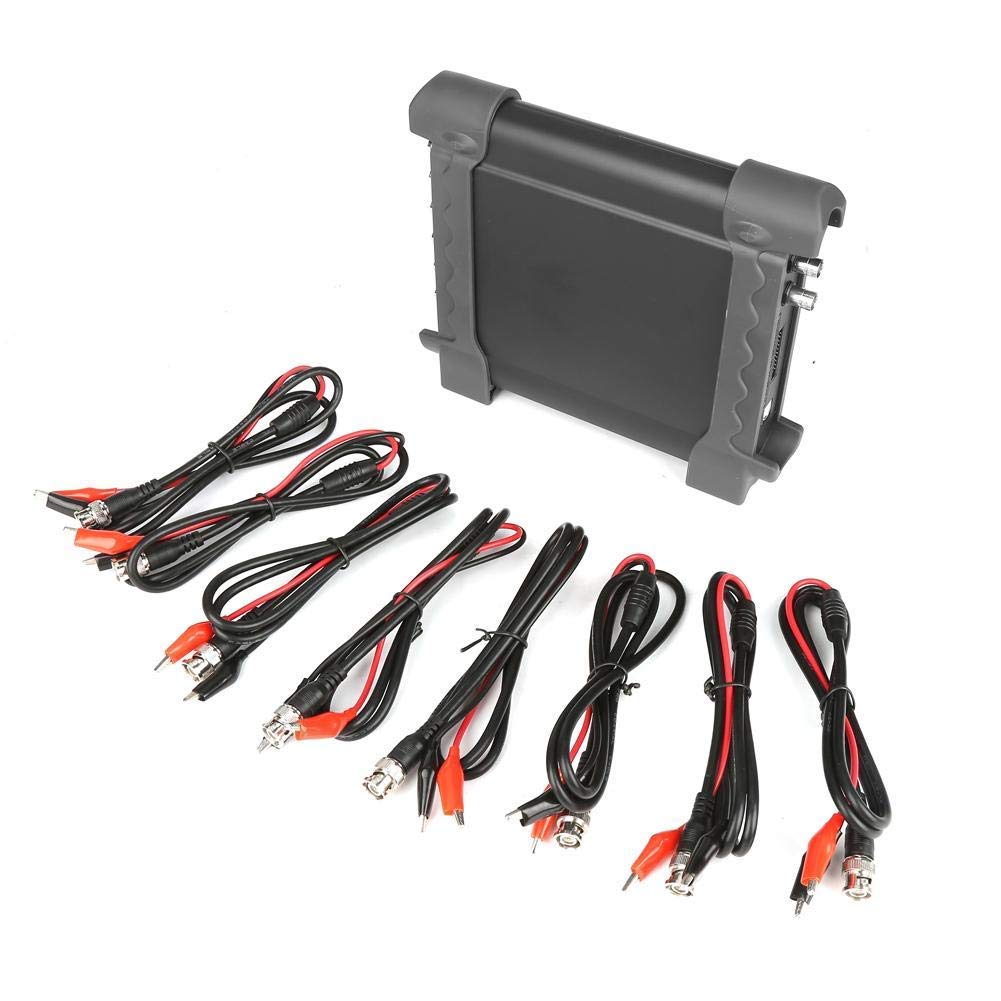 Walfront USB Oszilloskop 1008C Virtuelle 8 Kanal Oszilloskop Kfz Diagnosefunktion USB 2.0 Schnittstelle Digitales Oszilloskop DAQ Signalgenerator mit Tragbarer Aufbewahrungstasche