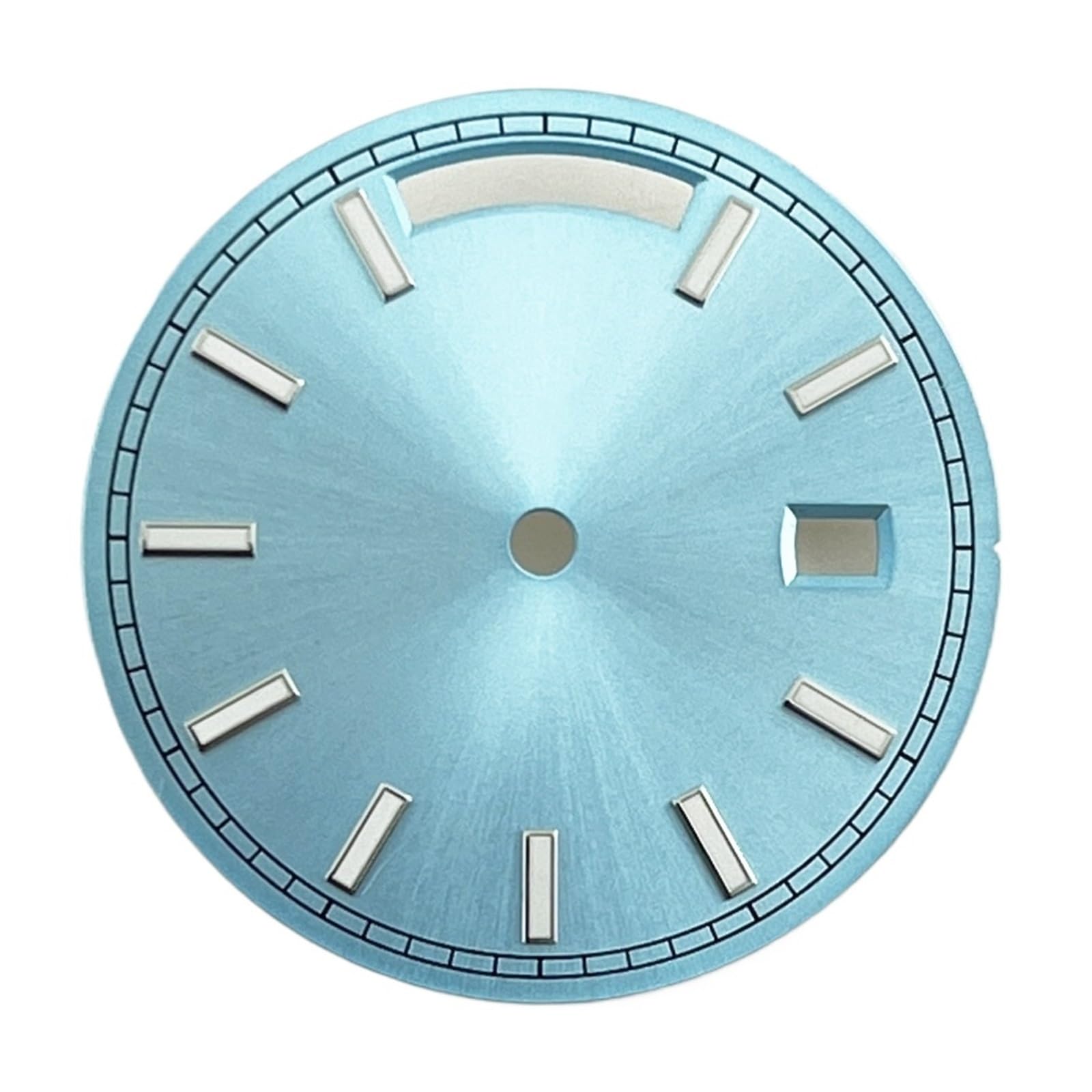 1 szt. Tarcza 28,5 mm czarno-biała sterylna zielona świecąca tarcza zegarka z mechanizmem automatycznym akcesoria do zegarków oknem kalendarza(Sky Blue)