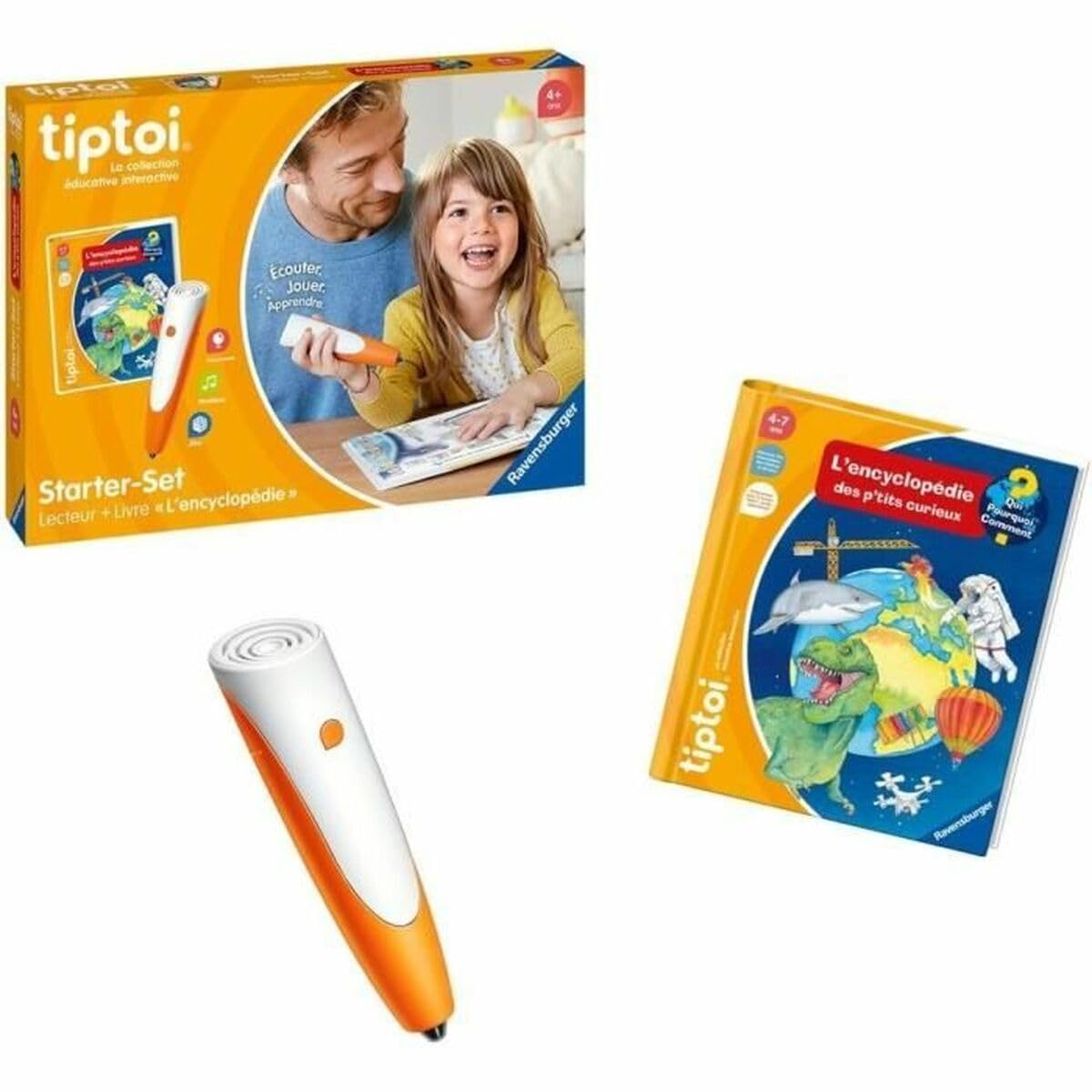Ravensburger - tiptoi® - Zestaw startowy - Czytnik + książka "Encyklopedia ciekawskich p'tits" - Elektroniczna gra edukacyjna bez ekranu - Od 4 lat - wersja francuska - 00176