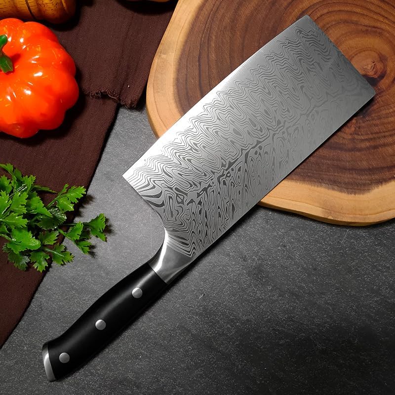 Meat Cleaver,Cleaver Knife Chinese Chef Knife Stainless Steel Blade Cleaver Slicing Handmade Kitchen Knives For Cutting Vegetables And Meat Cooking Tools
