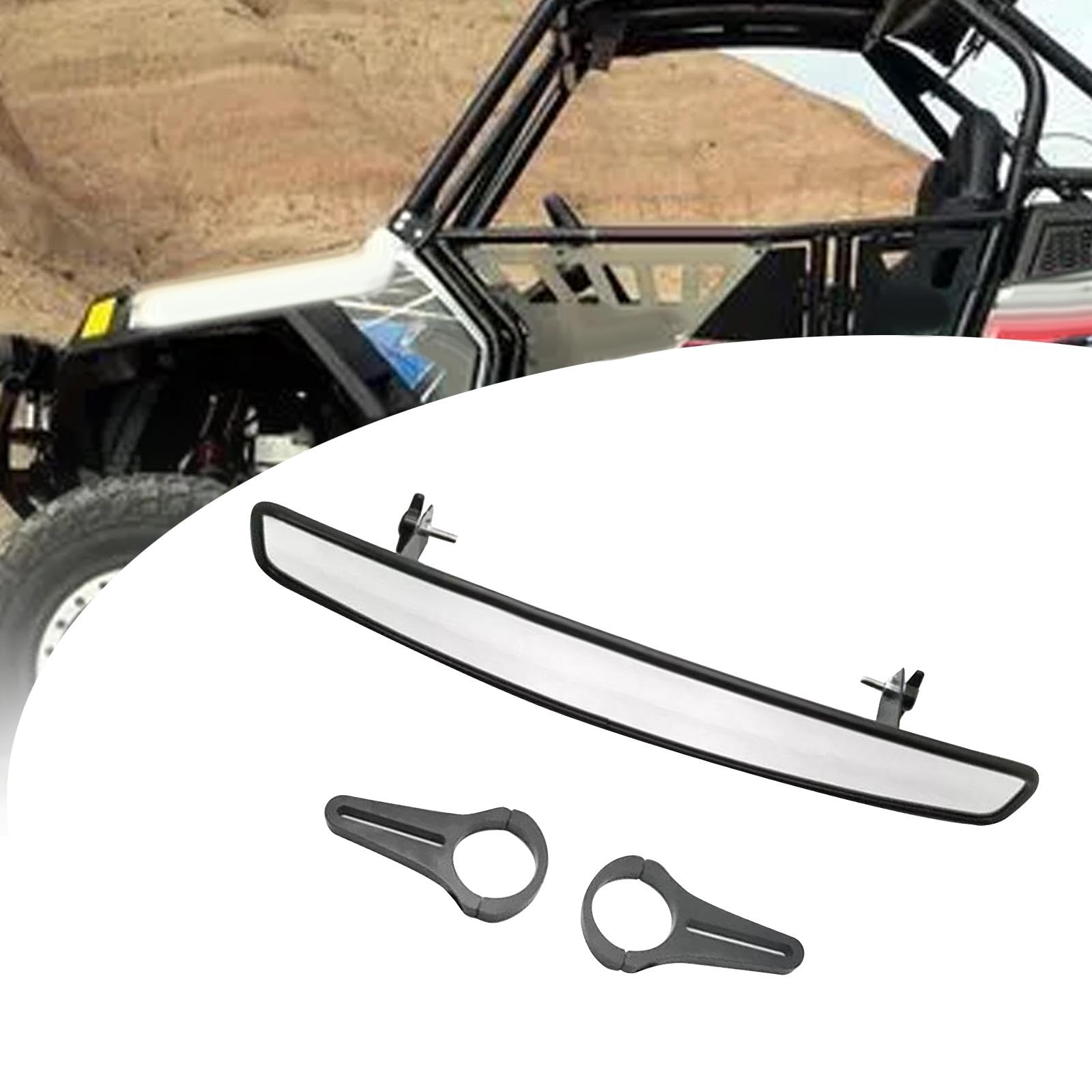 1 Pezzo Specchio Convesso Panoramica Specchietto Retrovisore UTV Clip Regolabile Antiurto Montaggio Roll Bar per Auto Adatto a Guida