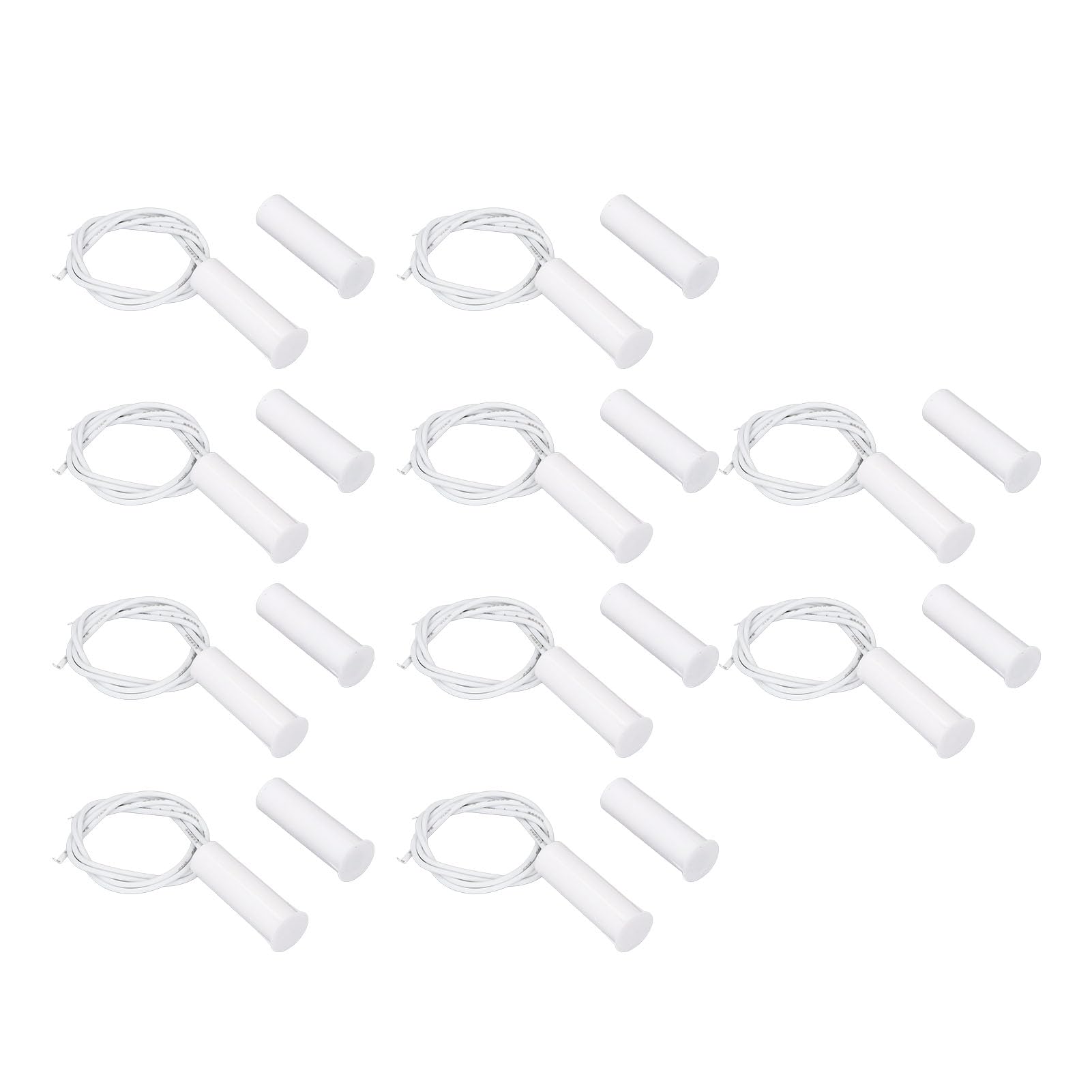 Sunicon 10 Sets Recessed Magnetic Switch DC100V 10W NC Style Flame Retardant Door Sensor Window Reed Switch for Alarm System Access Control