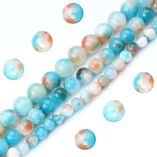 Miniatura 2 de 45 cuentas de jade persa colorido azul natural de 0.315 pulgadas (0.315 in) con cristal curativo energético, cuentas redondas de piedra sueltas para