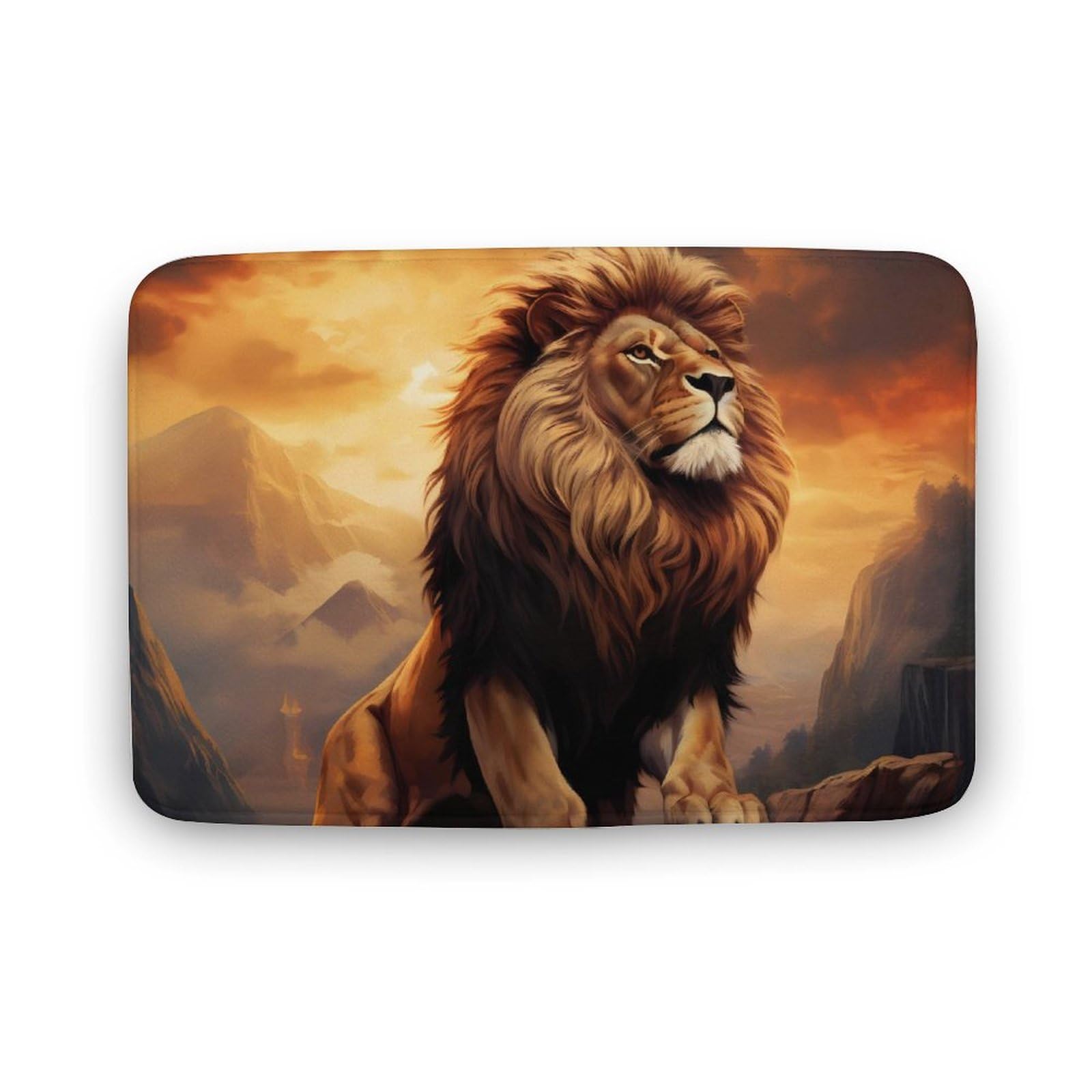 Kings Lion Coral Velvet Rugs Non-Slip Bathroom Rugs Soft Kitchen Rug Floor Carpet for Home Decor 15.7