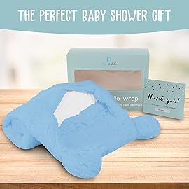 BlueMello Baby Swaddle Blanket | Ultra-Soft Plush Essential for Infants 0-6 Months | Receiving Swaddling Wrap Blue | Ideal Newborn Registry and Toddler Boy Accessories | Perfect Baby Girl Shower Gift